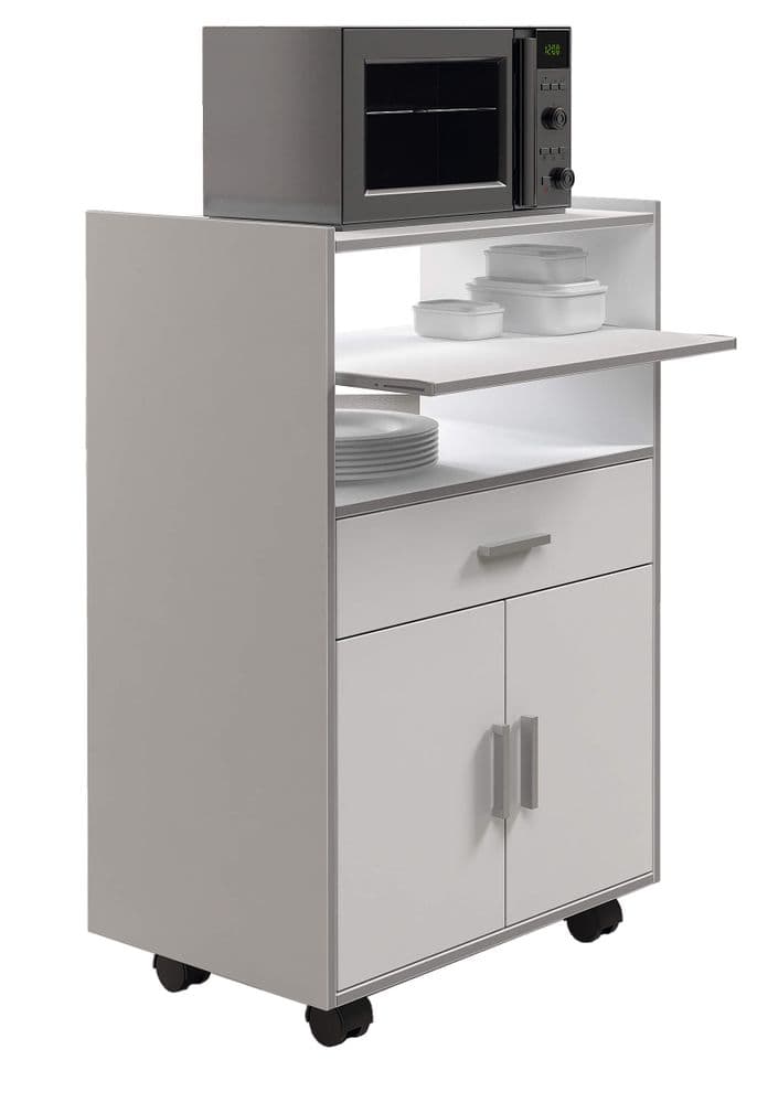 White and Grey Kitchen Trolley