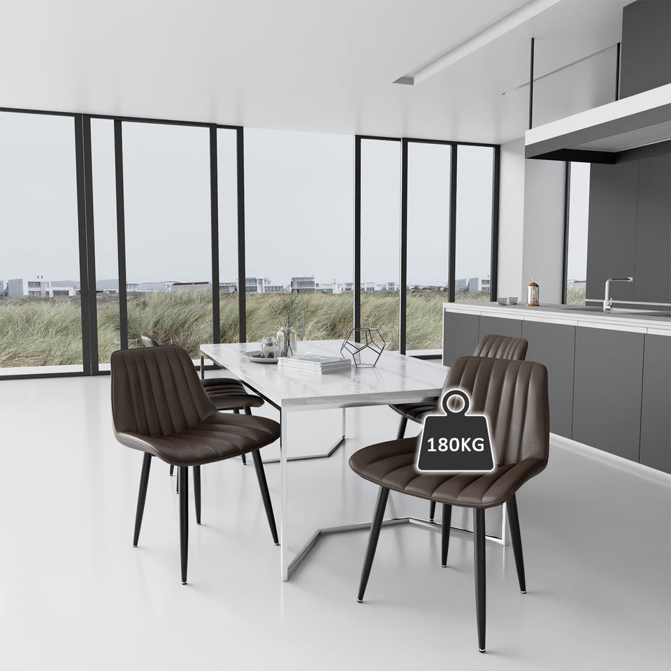 Modern Ergonomic Dining Chairs - High Back Kitchen & Office Seating (Adjustable Feet)