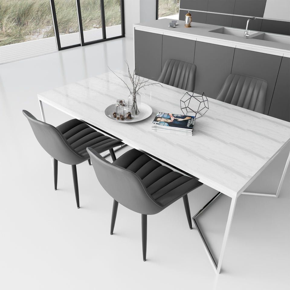 Modern Ergonomic Dining Chairs - High Back Kitchen & Office Seating (Adjustable Feet)