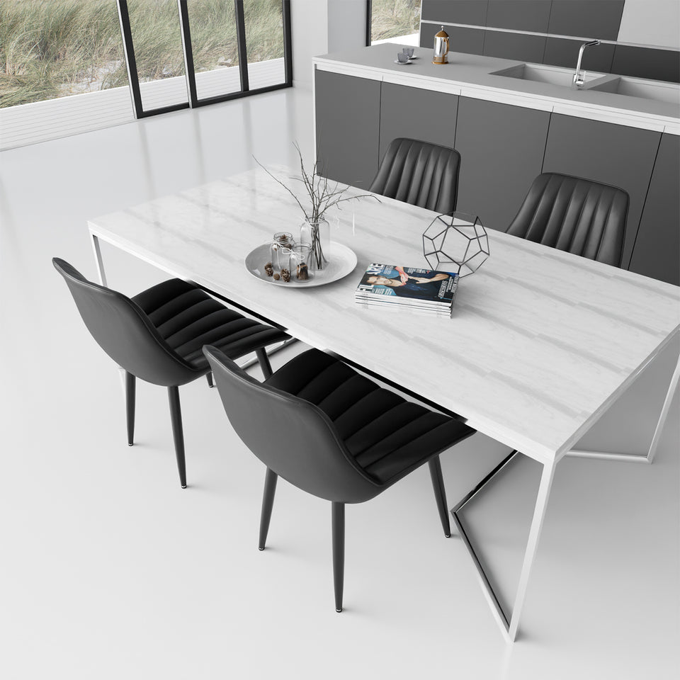 Modern Ergonomic Dining Chairs - High Back Kitchen & Office Seating (Adjustable Feet)