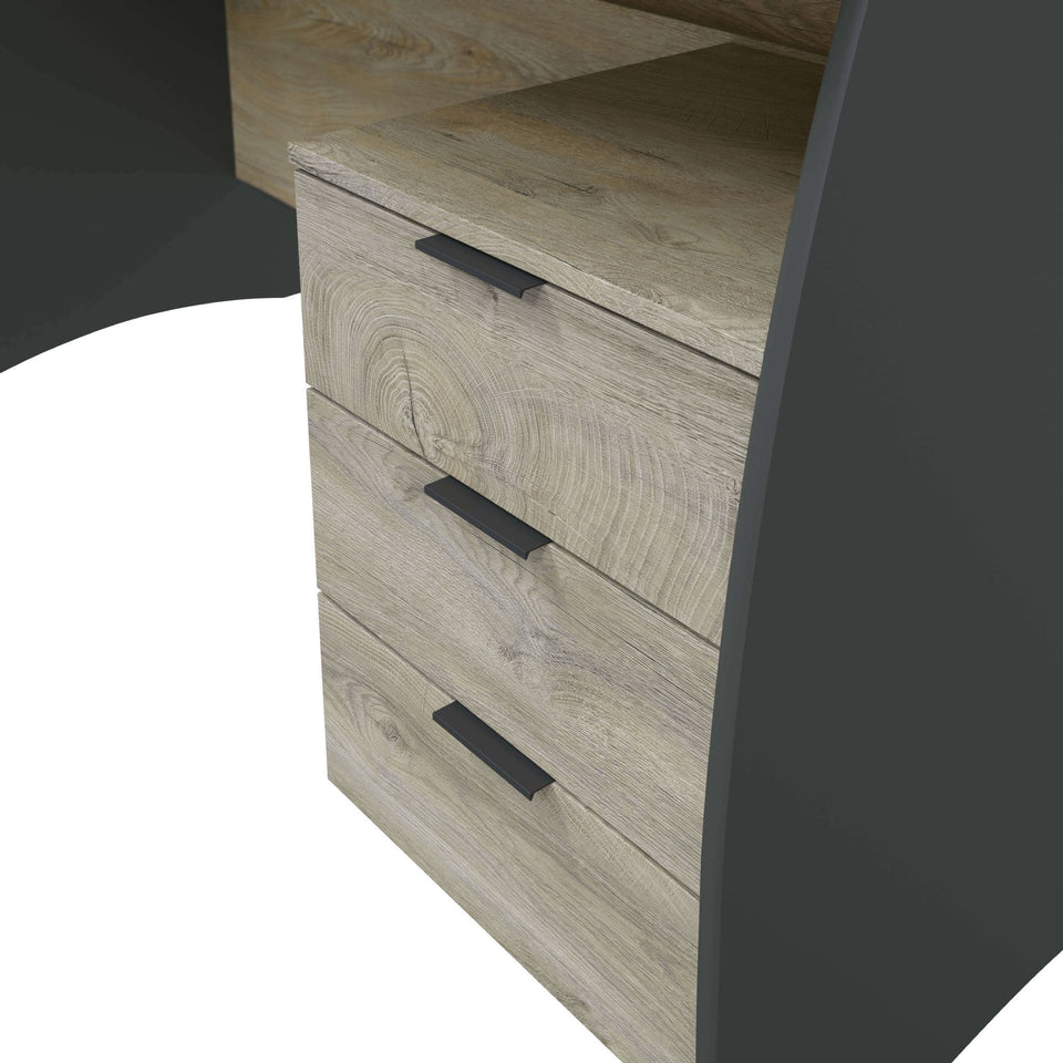 Office Desk with Drawers – Auralis Oak Grey Modern Home Computer Table