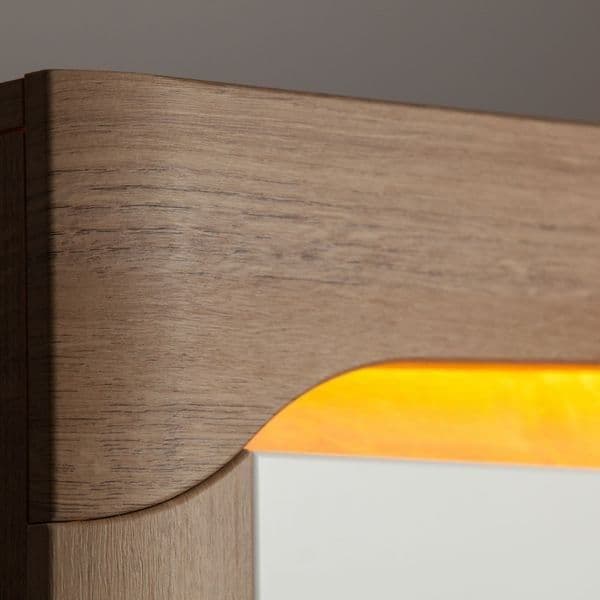 AlpenGlow Oak Effect And White Gloss 2 Door and 4 Drawer Sideboard With Lights