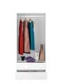 White compact 2-door, 2-drawer wardrobe by Lavish Kitchen Isle, ideal space-saving bedroom storage with sleek design.