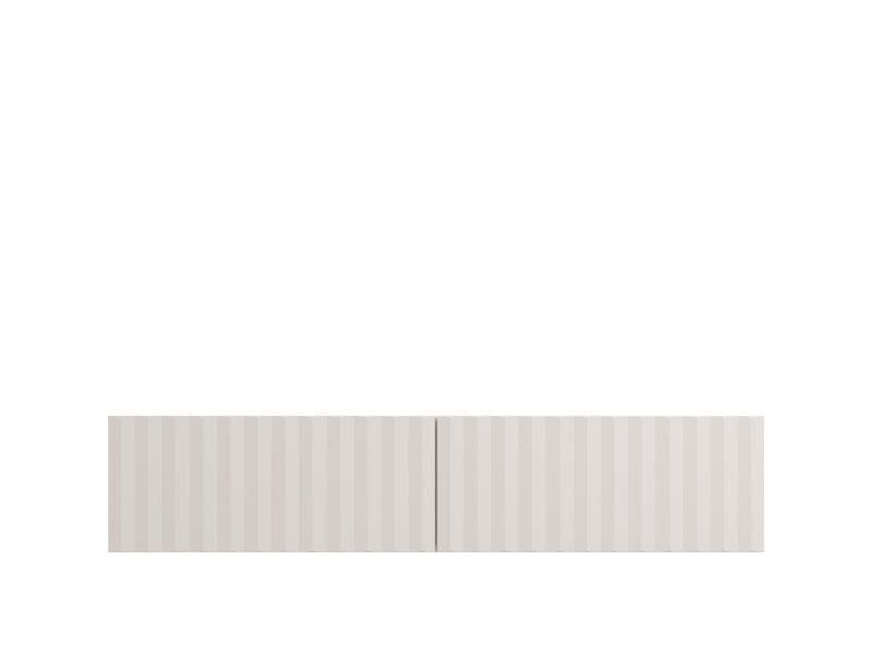 Modern Wall Mounted TV Stand in White Slat Effect – 154 cm Floating Cabinet