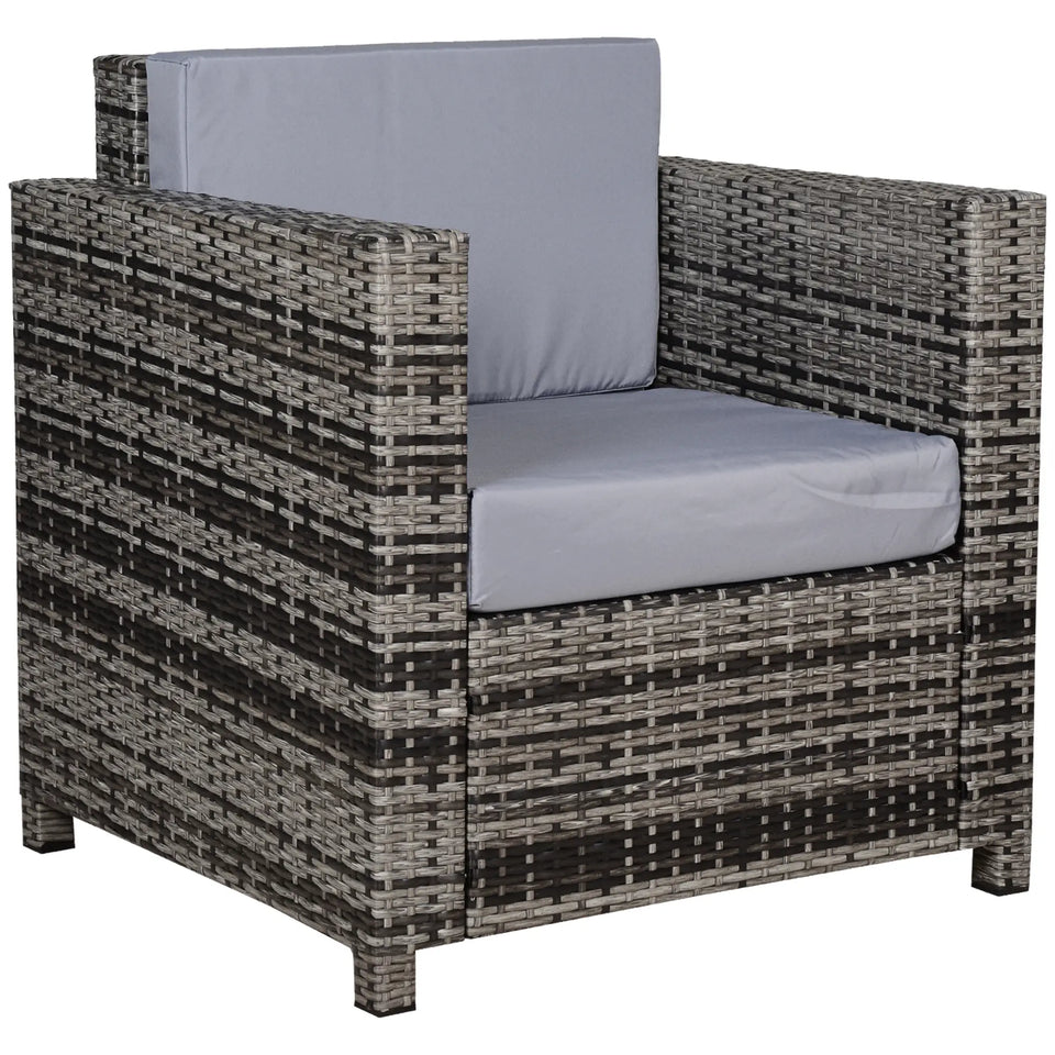 Single Seater Rattan Garden Armchair – Grey