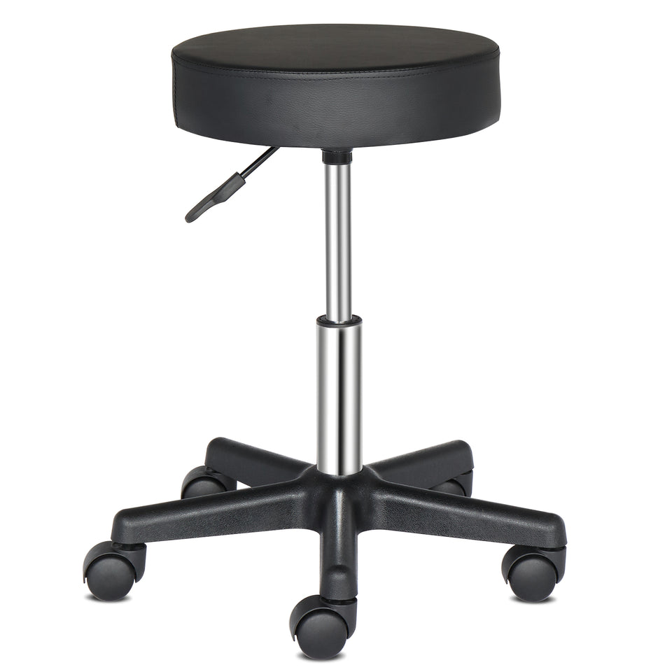 Round Stool Plastic Arch Feet Rotation Bar Stool Black