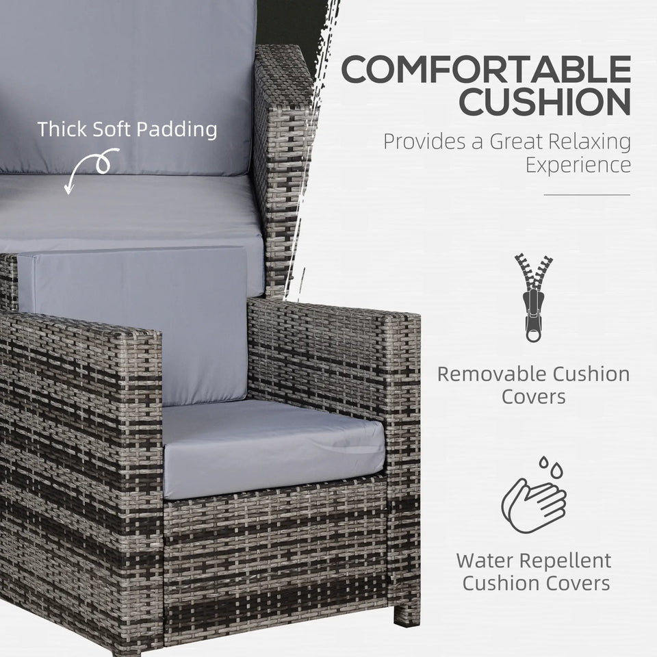 Single Seater Rattan Garden Armchair – Grey