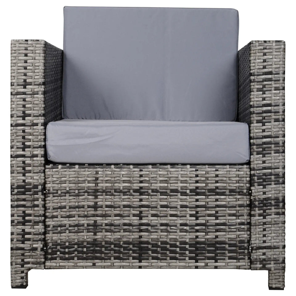 Single Seater Rattan Garden Armchair – Grey