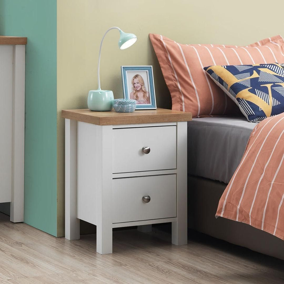 Agonmi 3 Piece Bedroom Furniture Set – 2 Door Wardrobe, Chest of Drawers, Bedside Cabinet White Finish