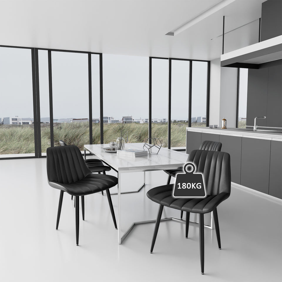 Modern Ergonomic Dining Chairs - High Back Kitchen & Office Seating (Adjustable Feet)