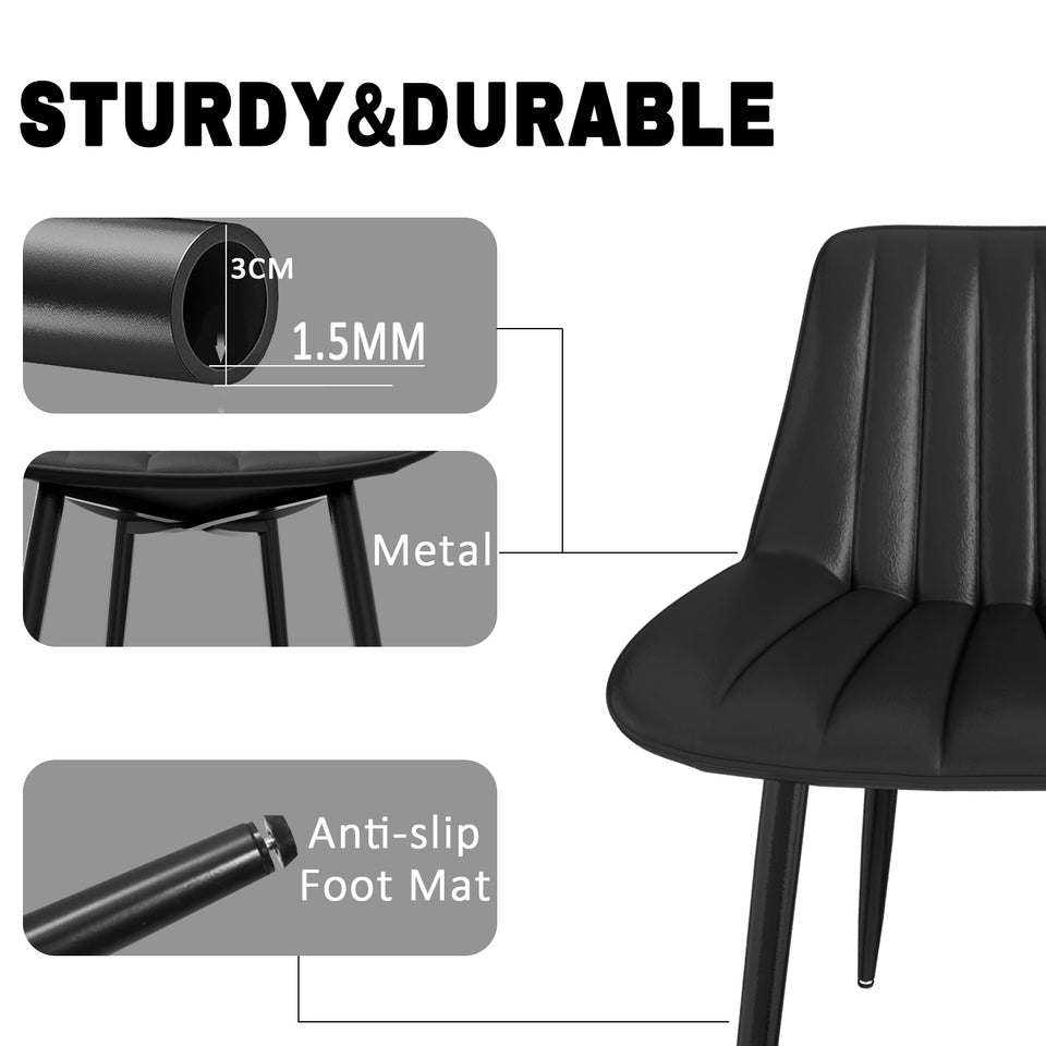 Modern Ergonomic Dining Chairs - High Back Kitchen & Office Seating (Adjustable Feet)