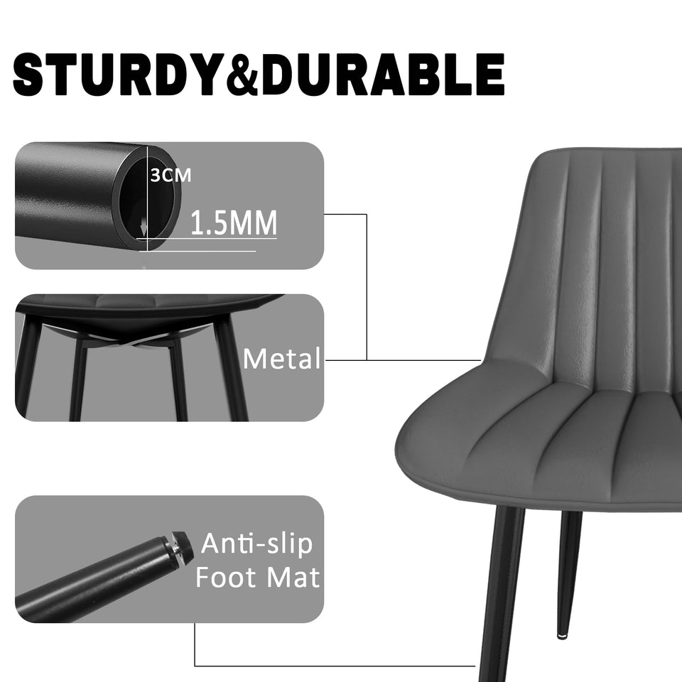 Modern Ergonomic Dining Chairs - High Back Kitchen & Office Seating (Adjustable Feet)