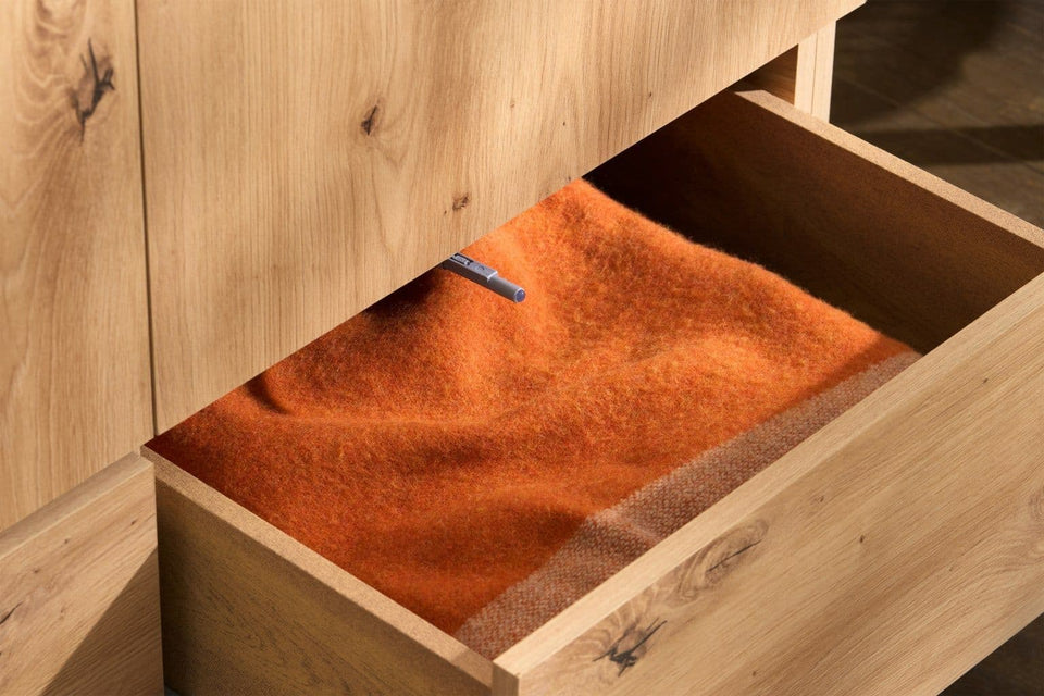 IBA Artisan Oak Double Wardrobe with 2 Doors & 2 Drawers – Elegant Bedroom Storage Furniture
