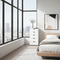 Arctic white narrow 5-drawer chest from Lavish Kitchen Isle, space-saving bedroom storage with sleek design.