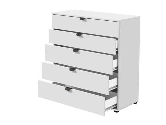 Arctic White wide 6-drawer chest from Lavish Kitchen Isle, modern bedroom storage with sleek design and spacious drawers.