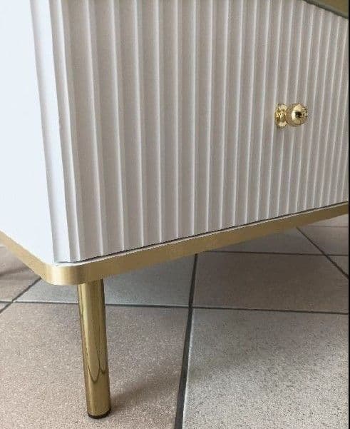 The Luxurious Large Sideboard in White with Gold Detailing - Lavish Kitchen Isle