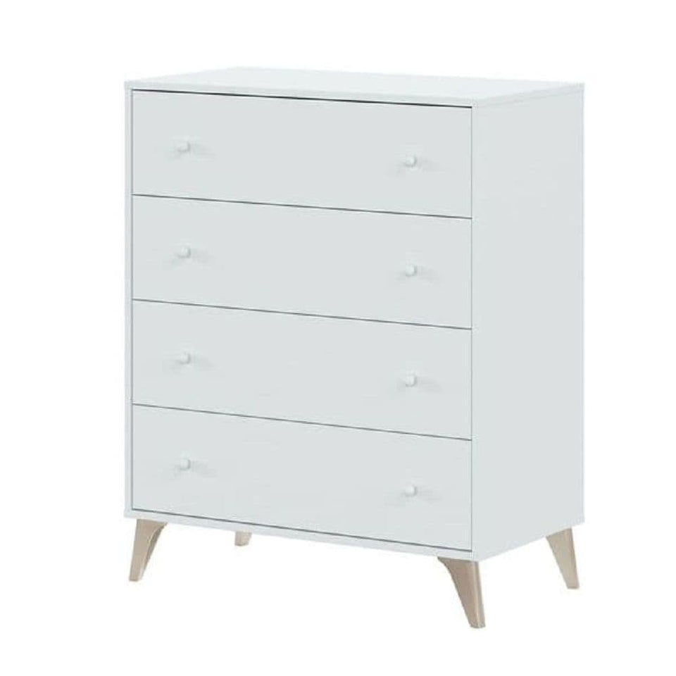 Arctic White 4 Drawer Chest – Modern Compact Bedroom Storage Unit