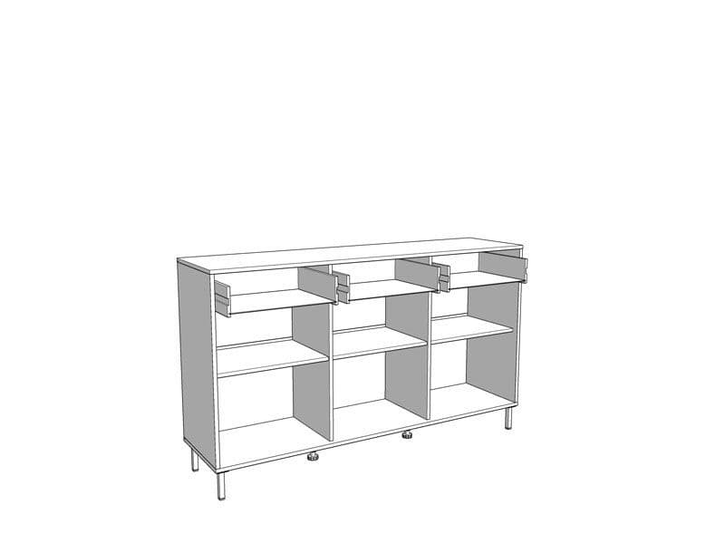 3 Door 3 Drawer Sideboard – Artisan Oak Effect with Black Accents, Modern Storage Cabinet