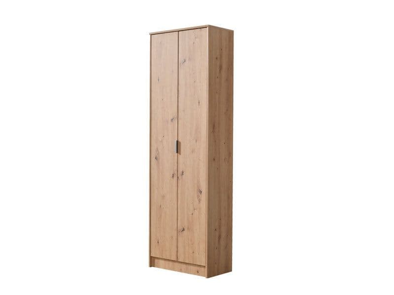 Tall Oak Effect Shoe Storage Cabinet – 6 Shelves