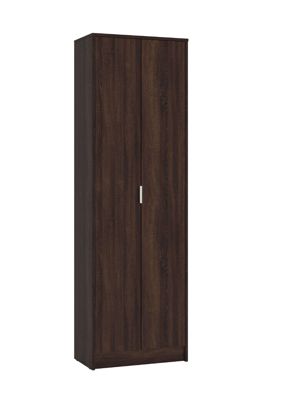 Swold Dark Brown 2 Door Wardrobe with Shelves and Compartments