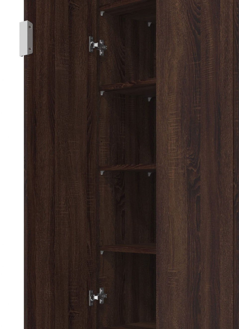 Swold Dark Brown 2 Door Wardrobe with Shelves and Compartments