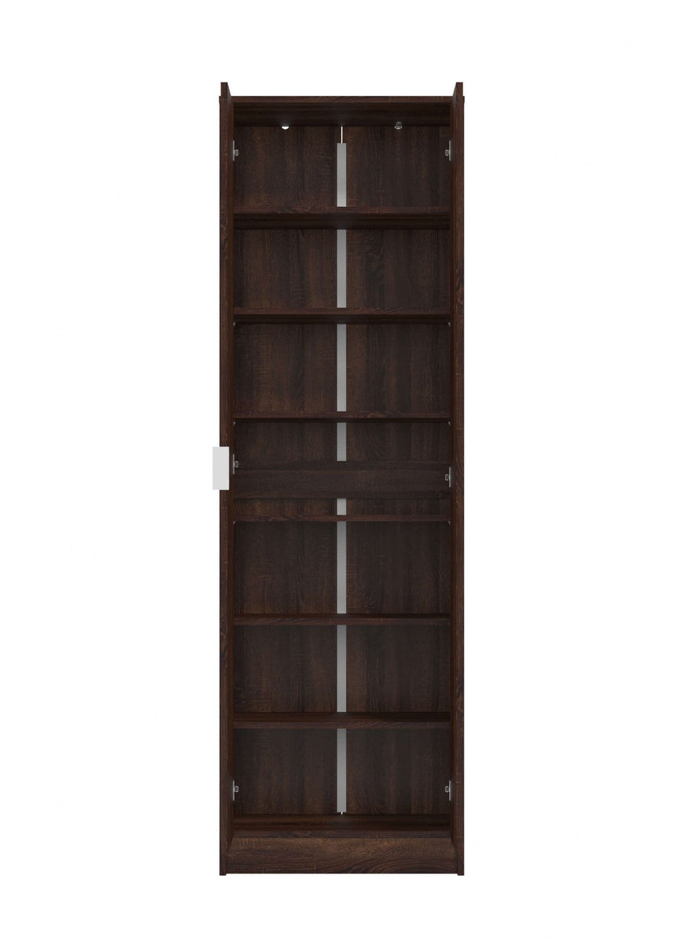 Swold Dark Brown 2 Door Wardrobe with Shelves and Compartments