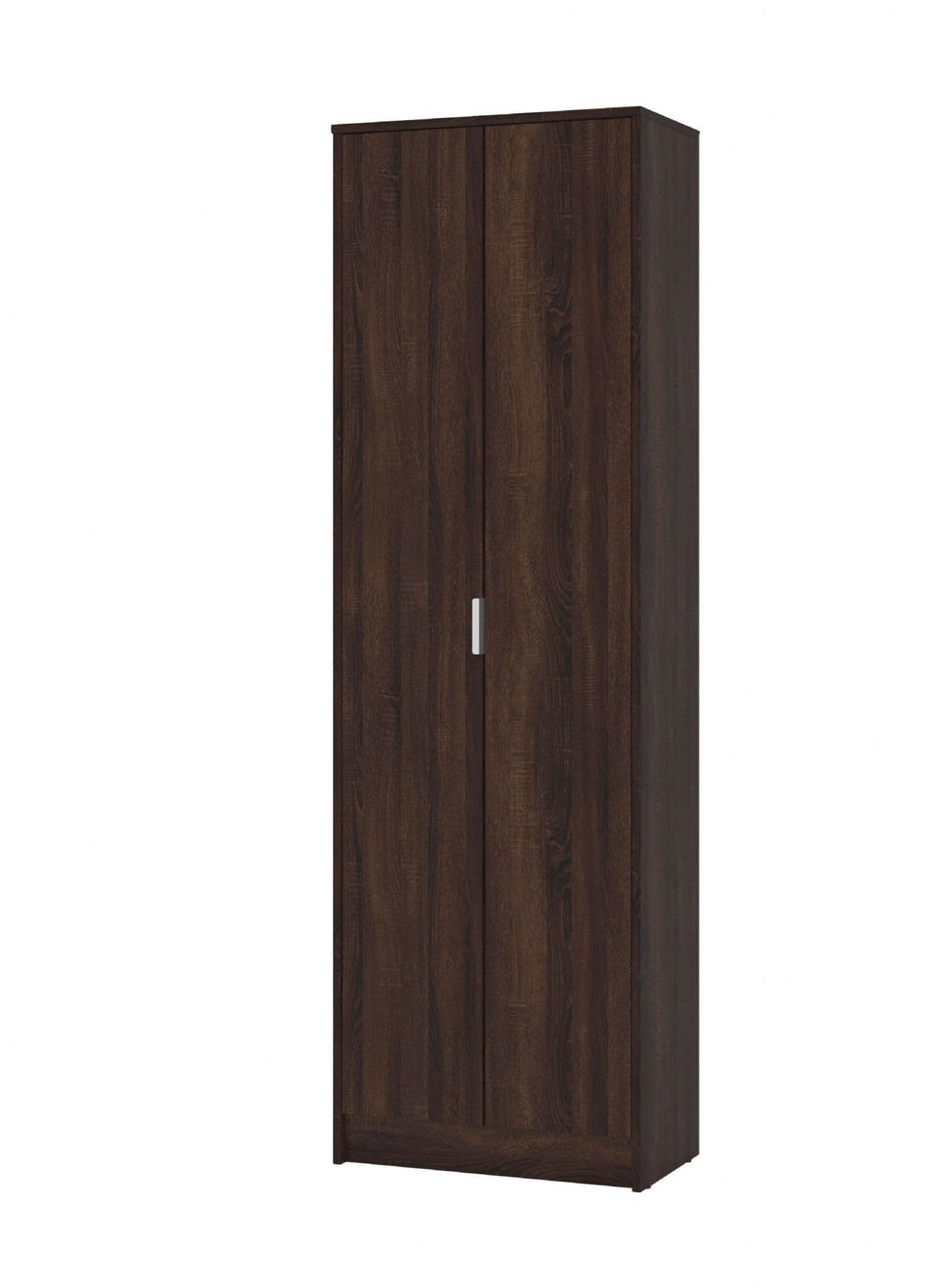 Swold Dark Brown 2 Door Wardrobe with Shelves and Compartments