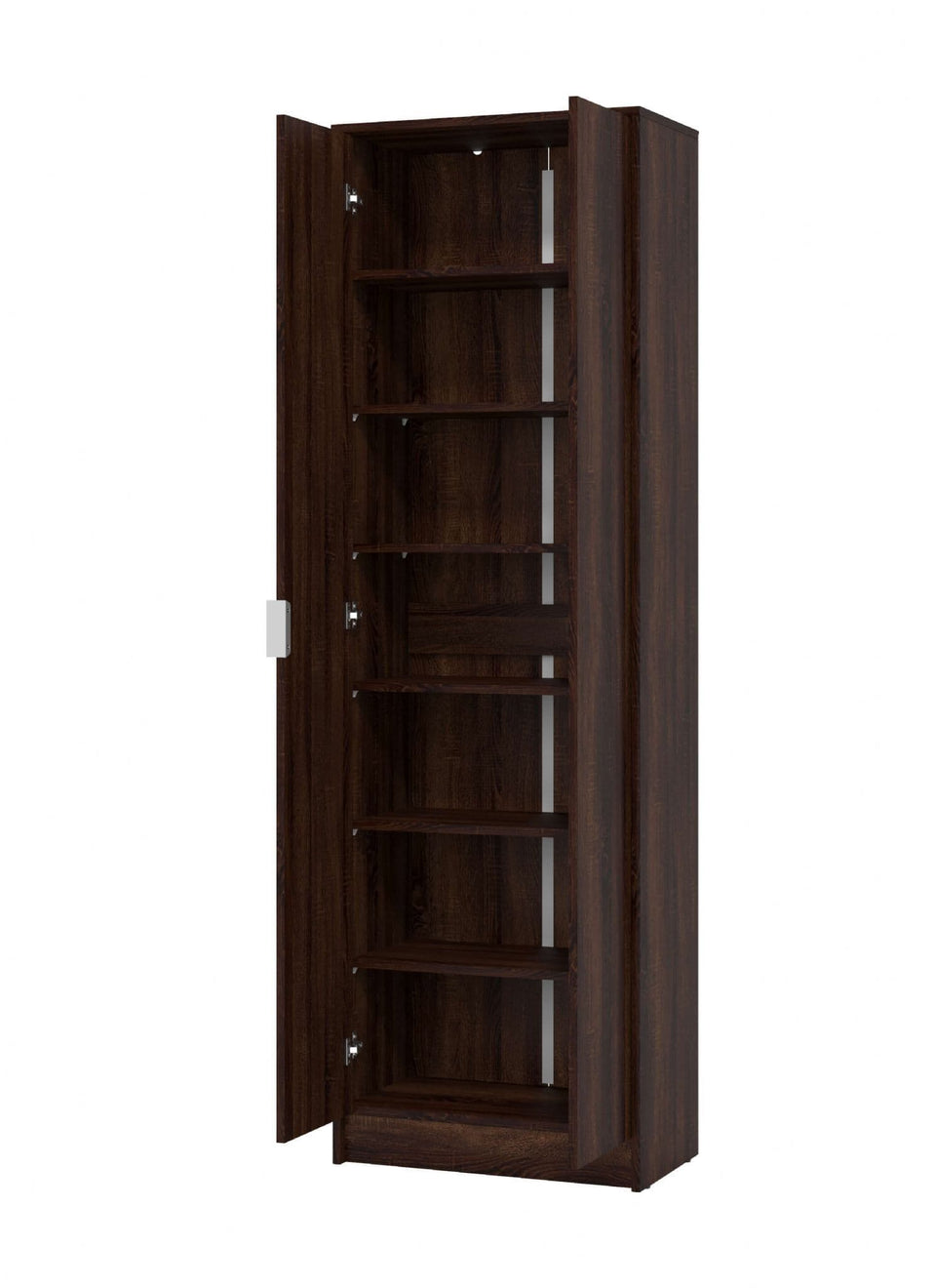 Swold Dark Brown 2 Door Wardrobe with Shelves and Compartments