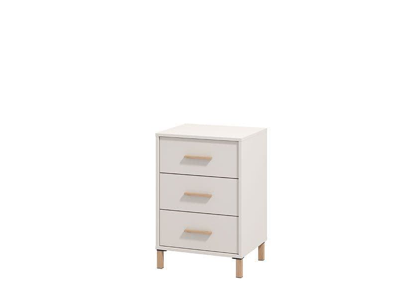 Lagdu Cashmere and Artisan Oak Effect Nightstand – 3 Drawer Bedside Table
