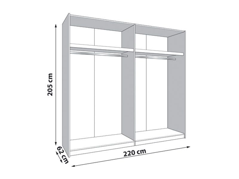 Large mirrored sliding door wardrobe in Cashmere and Artisan Oak effect, 220cm by Lavish Kitchen Isle.