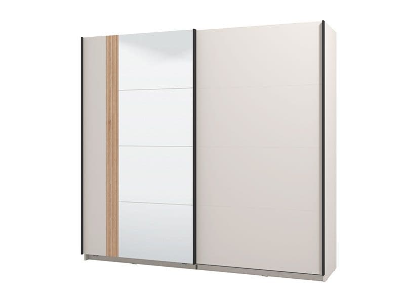 Large mirrored sliding door wardrobe in cashmere and artisan oak effect, 220cm by Lavish Kitchen Isle.