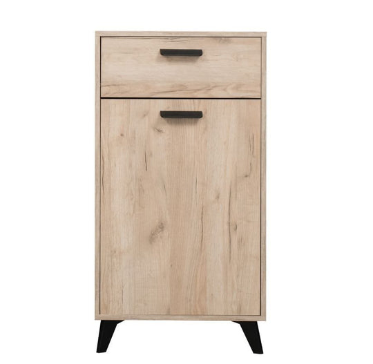 Egbe Small Oak Sideboard Cupboard Storage Unit with Drawer – Compact Versatile Storage Cabinet, Grey Oak Finish
