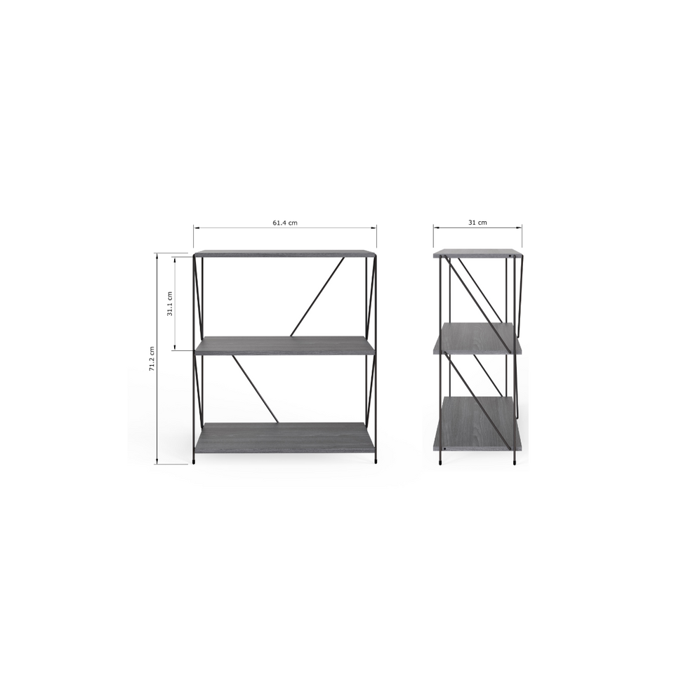 Leyo 3 Tier Shelving Storage Shelves  Bookcase Unit