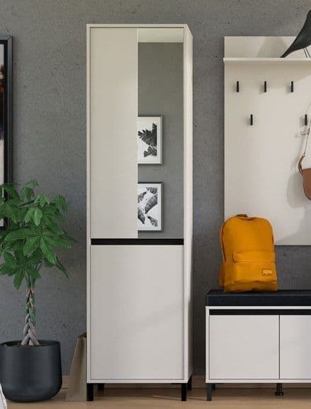 Space-Saving Wardrobe with Hanging Rail & Shelves – Cashmere Taupe Finish