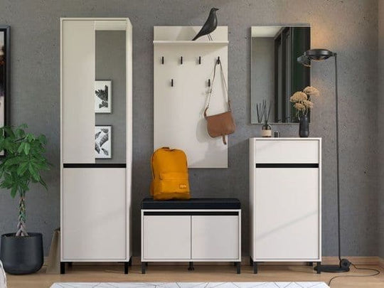 Space-Saving Wardrobe with Hanging Rail & Shelves – Cashmere Taupe Finish