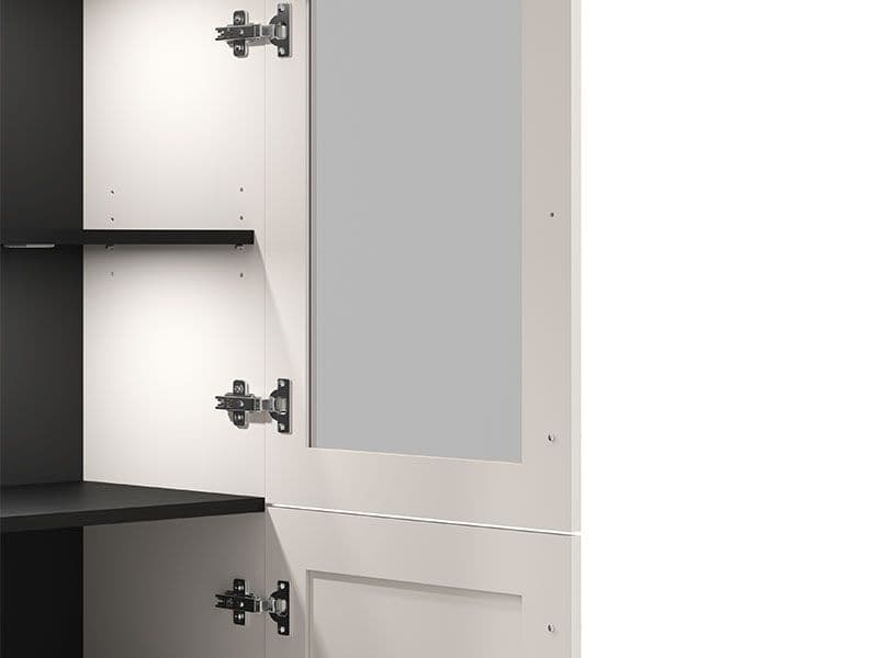 Cashmere Taupe Display Cabinet – 4 Doors and 6 Shelves