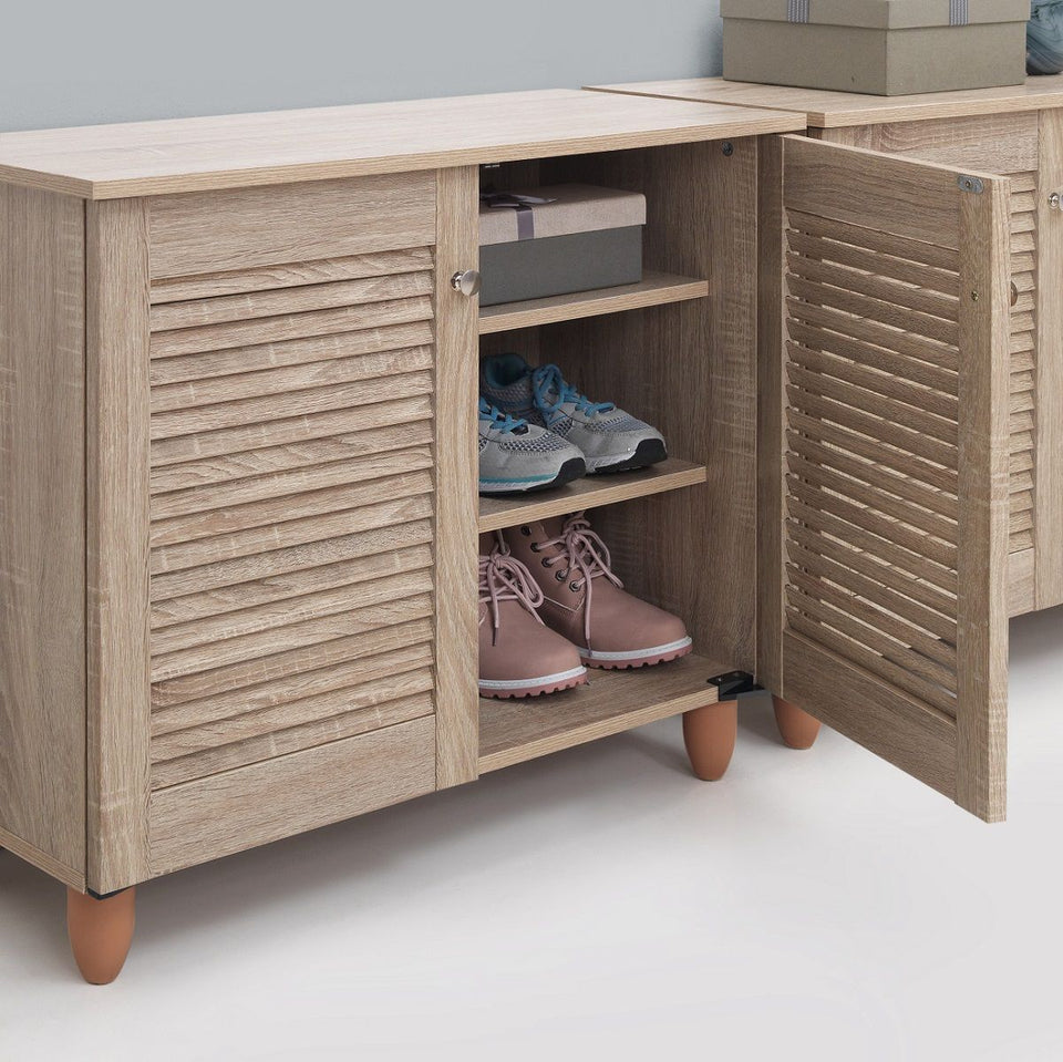 2-Door Sonoma Oak Shoe Cabinet – Storage for Up to 10 Pairs