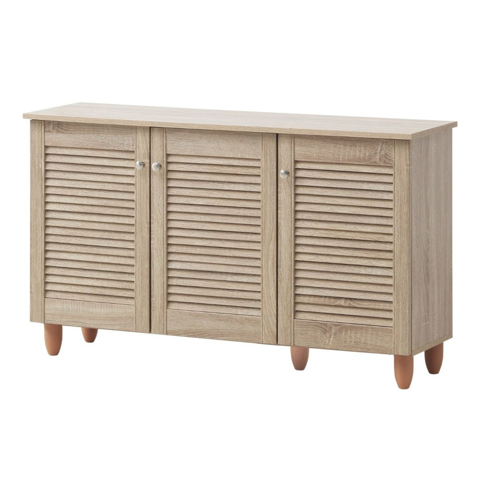 3-Door Sonoma Oak Shoe Cabinet – Storage for Up to 15 Pairs
