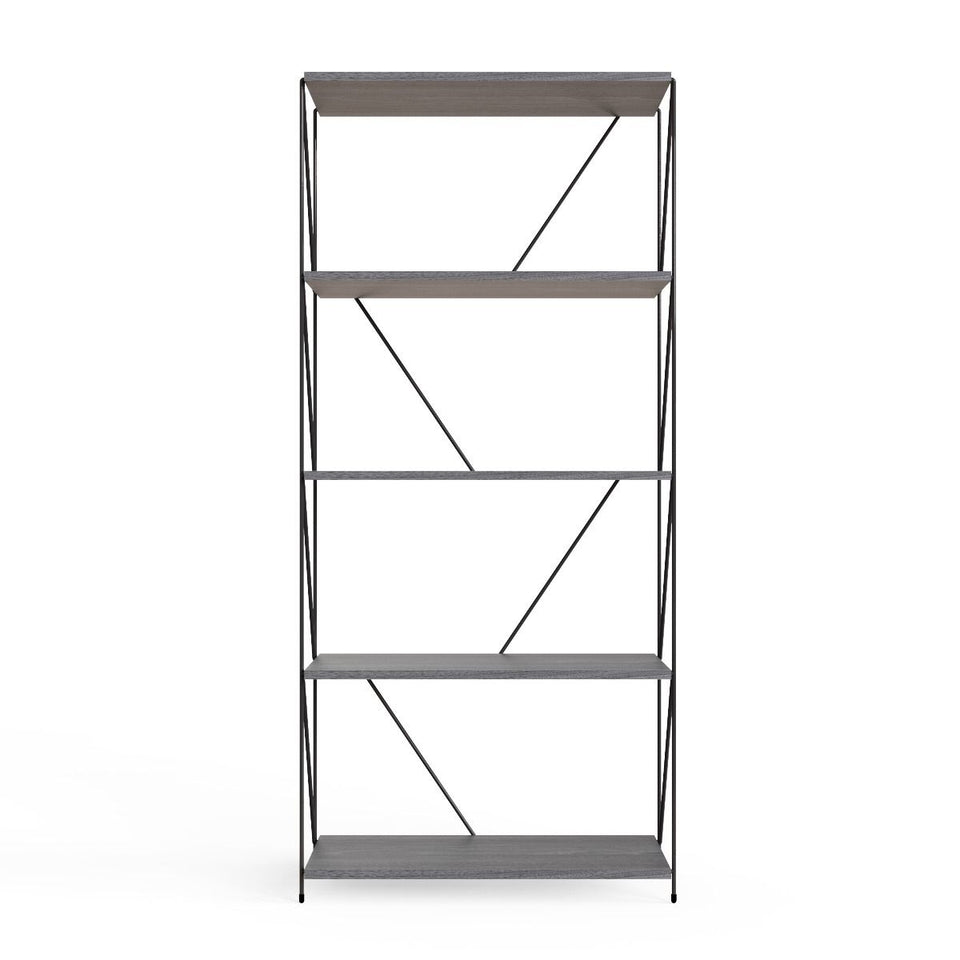 5 Tier Shelving Storage Shelves  Bookcase Unit- Grey