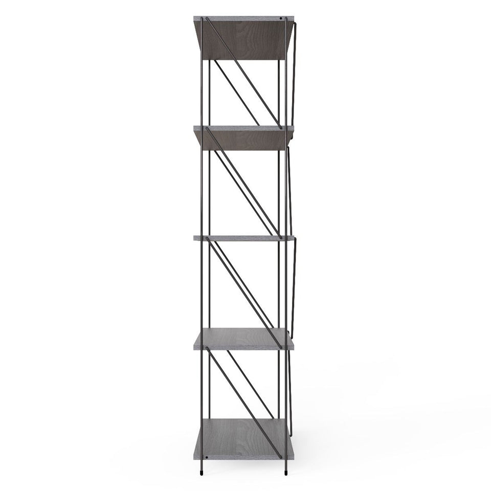 5 Tier Shelving Storage Shelves  Bookcase Unit- Grey