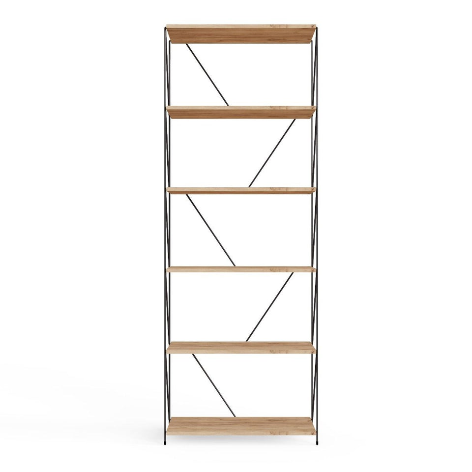6  Tier Shelving Storage Shelves  Bookcase Unit- Oak Finish