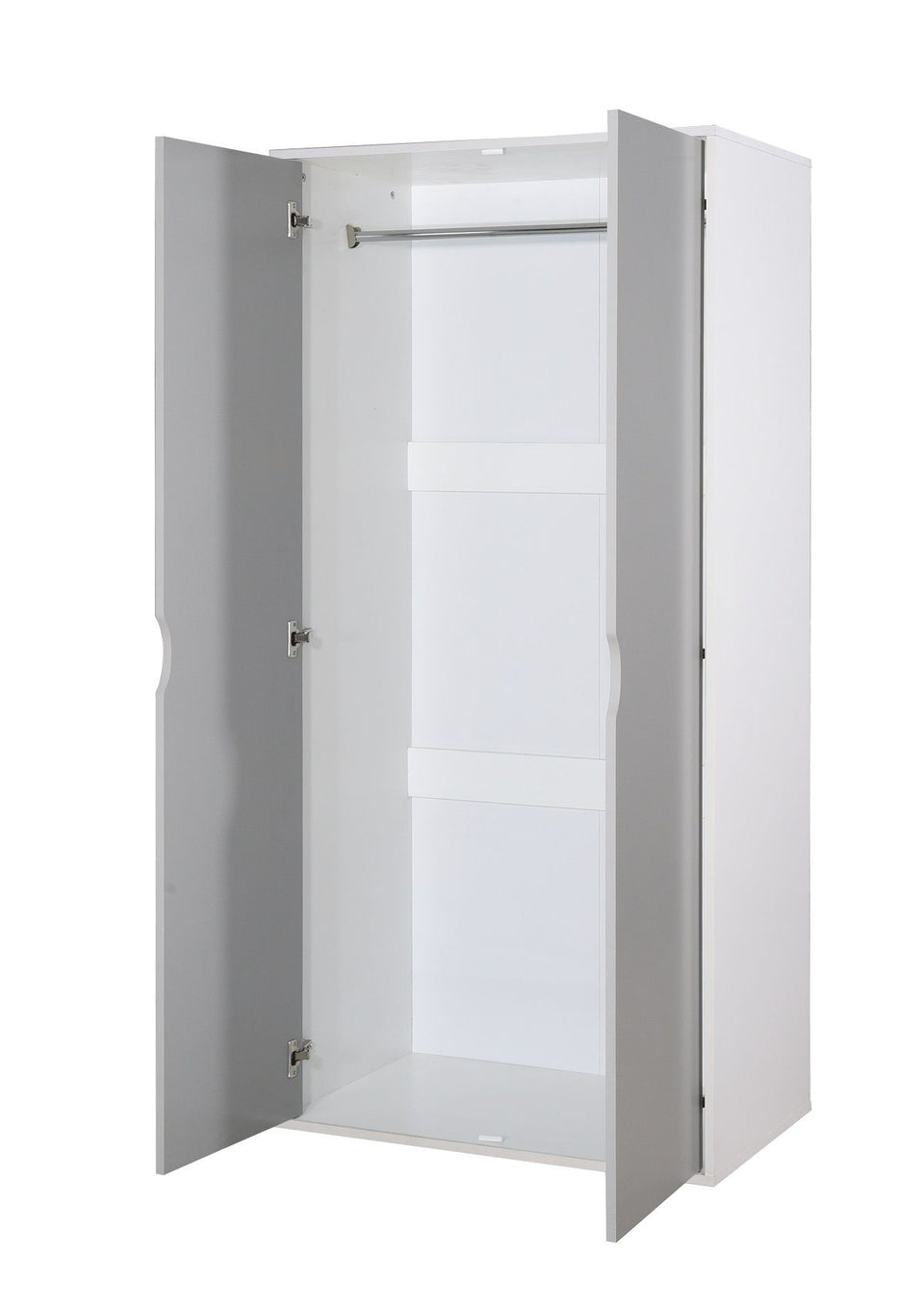 2 Door Wardrobe Storage Hanging Door Cupboard With Hanging Rail