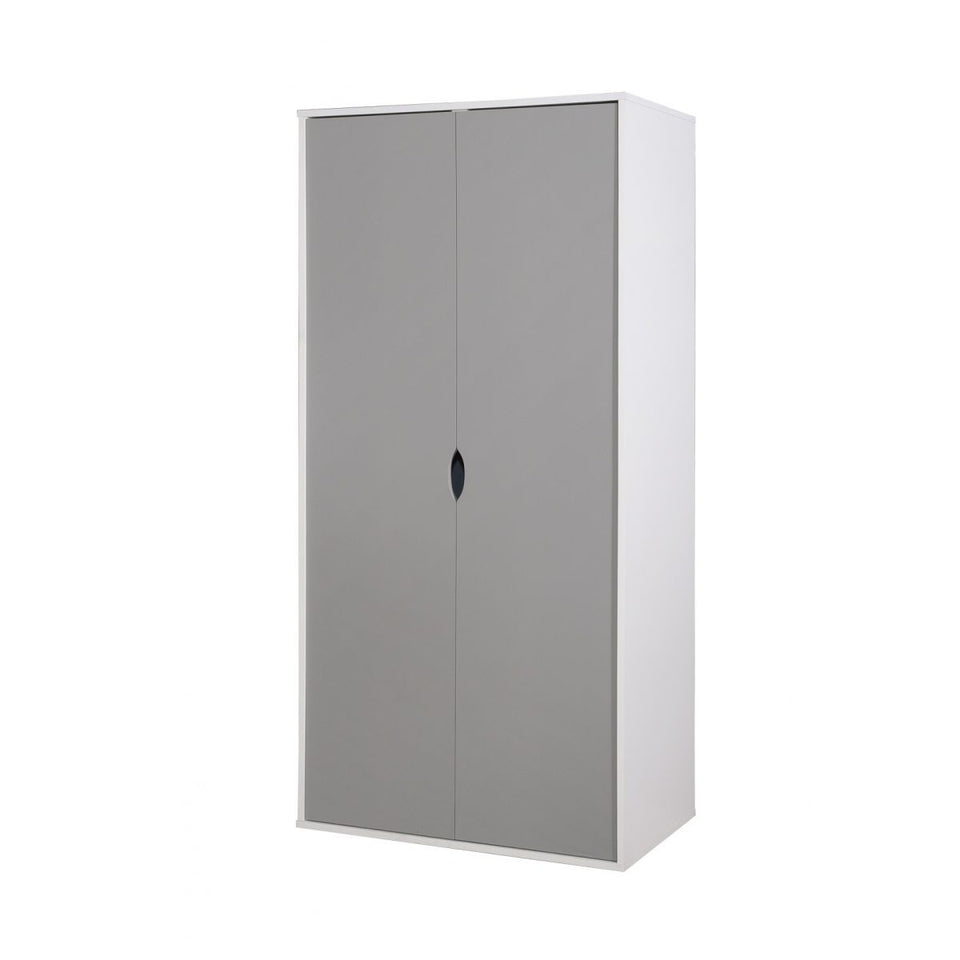 2 Door Wardrobe Storage Hanging Door Cupboard With Hanging Rail