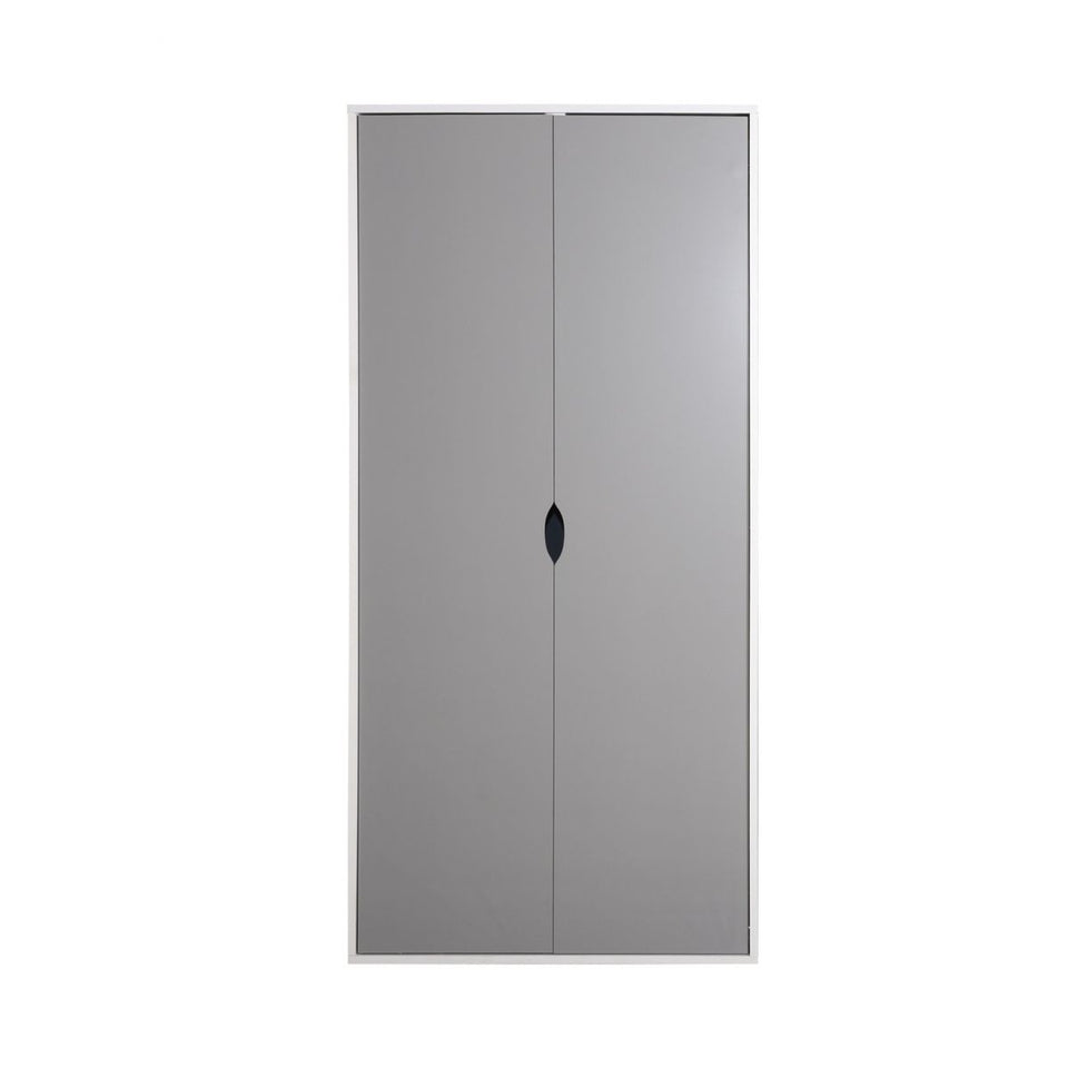 2 Door Wardrobe Storage Hanging Door Cupboard With Hanging Rail
