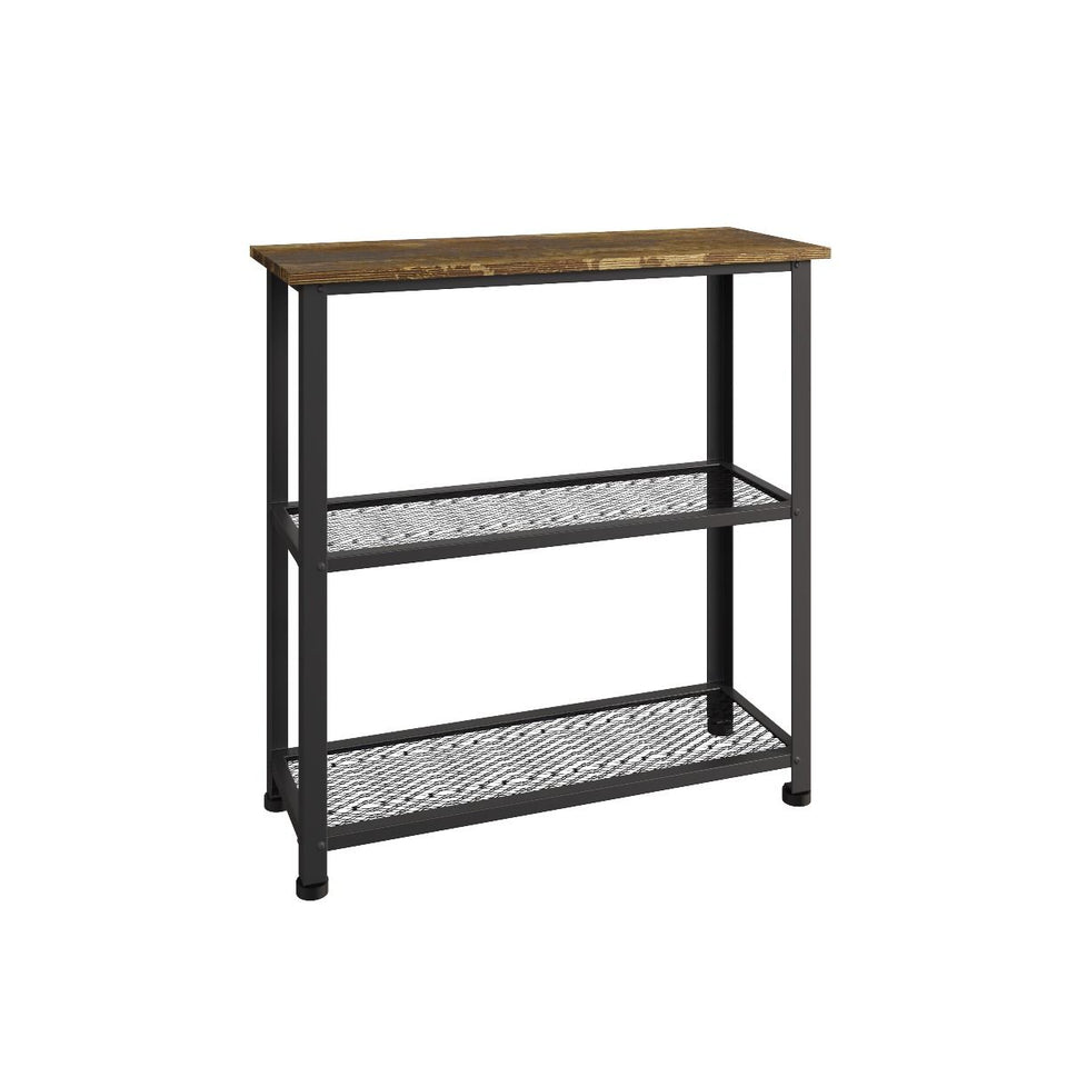 Rustic Wooden Shoe Rack Stand with Mesh Shelves – Holds 6–8 Pairs