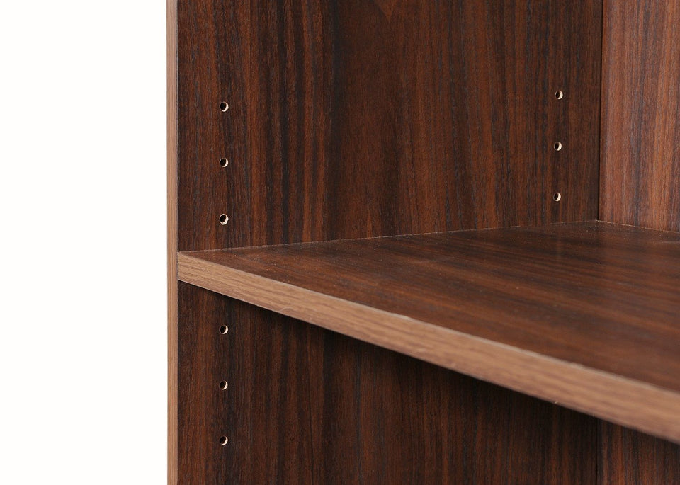 Medium Narrow Walnut Bookcase with 3 Adjustable Shelves – Slim Storage Unit