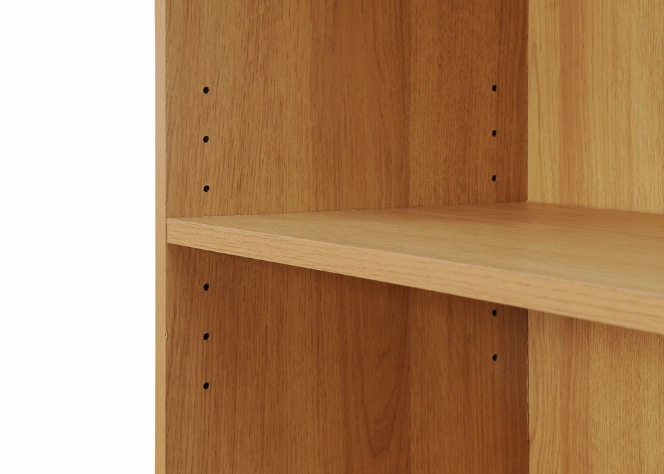 Tall Oak Bookcase with 4 Adjustable Shelves – Modern Home Storage