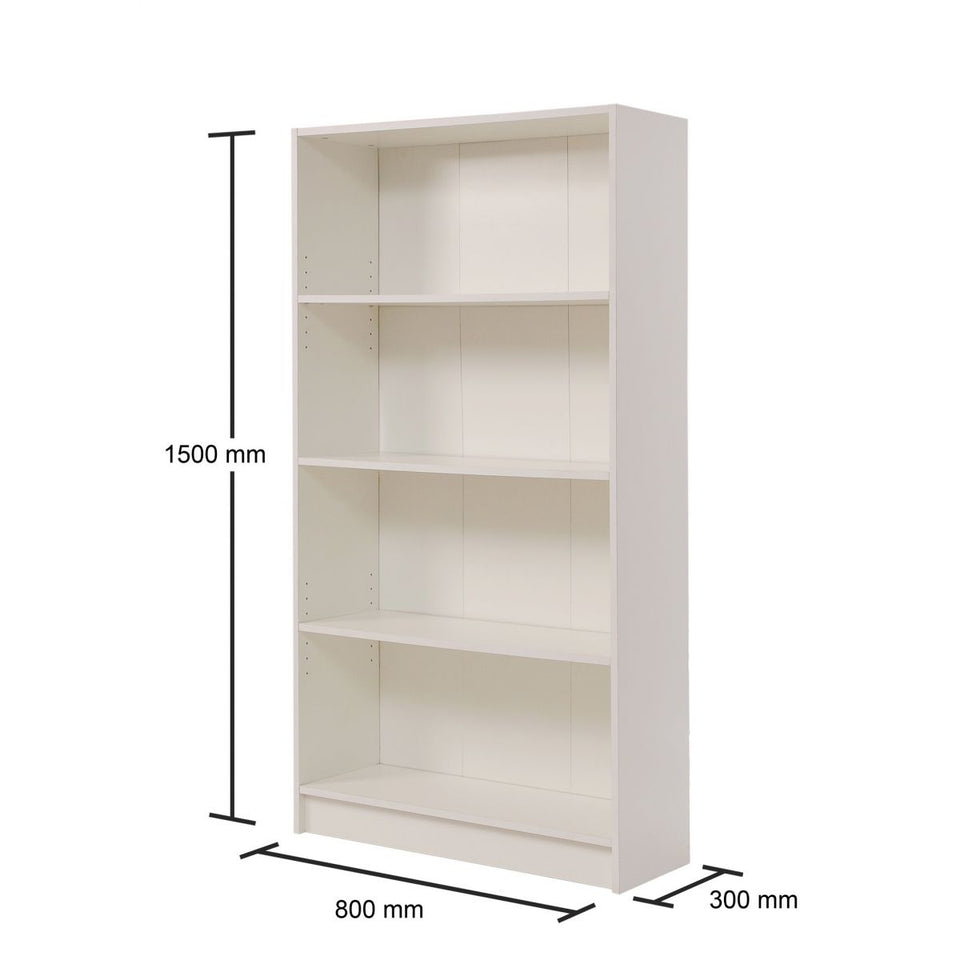 Modern Design Tall Bookcase 4 Tier Adjustable Shelves Unit.