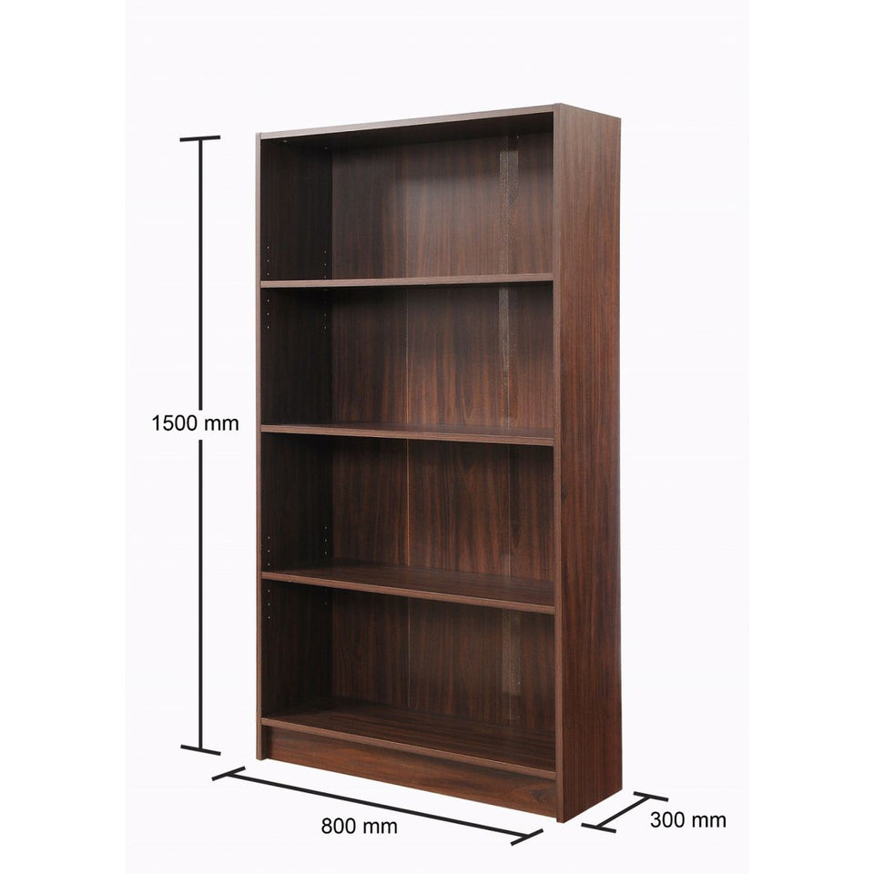 Modern Design Tall Bookcase 4 Tier Adjustable Shelves Unit.