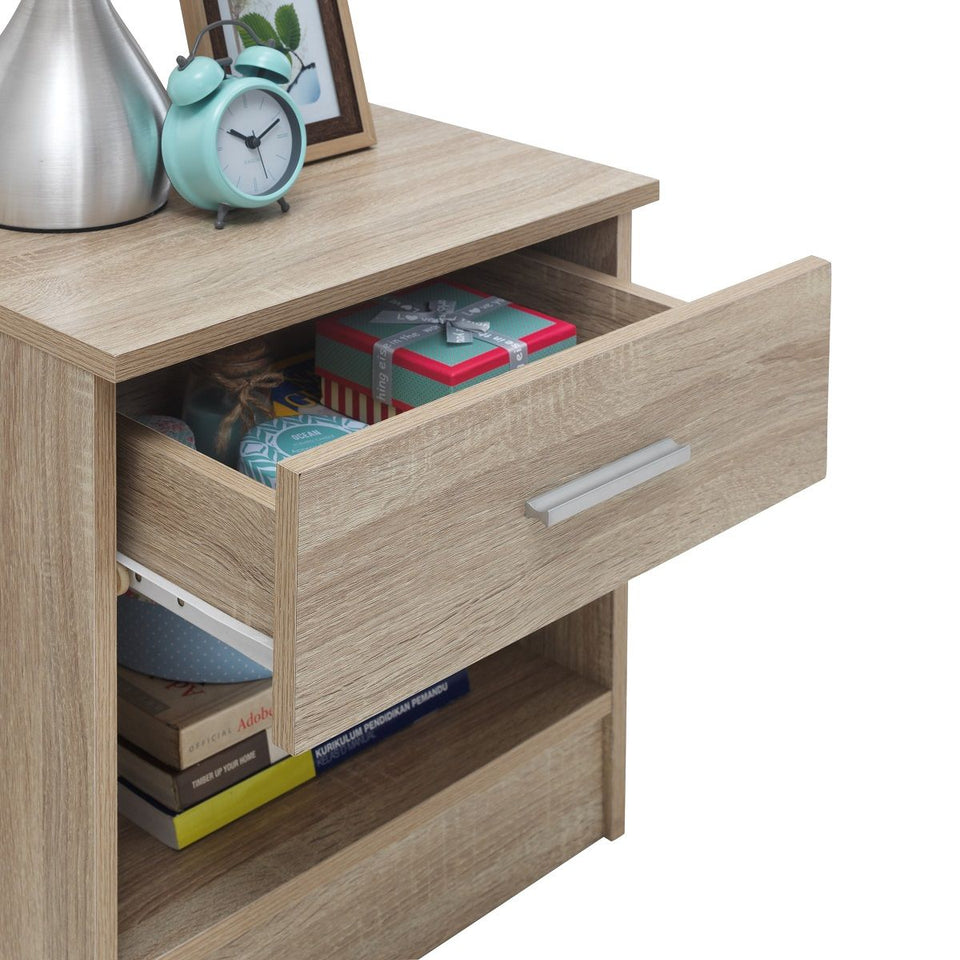 3 Piece Bedroom Furniture Set Wardrobe Bedside Cabinet Chest of Drawers in Stylish Finishes